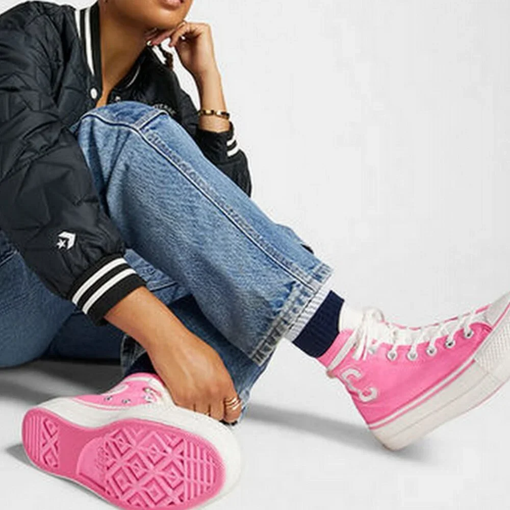 CONVERSE Lift Platform Retro Varsity Women's Chuck Taylor All Star Sneaker, 8.5 - Picture 12 of 13
